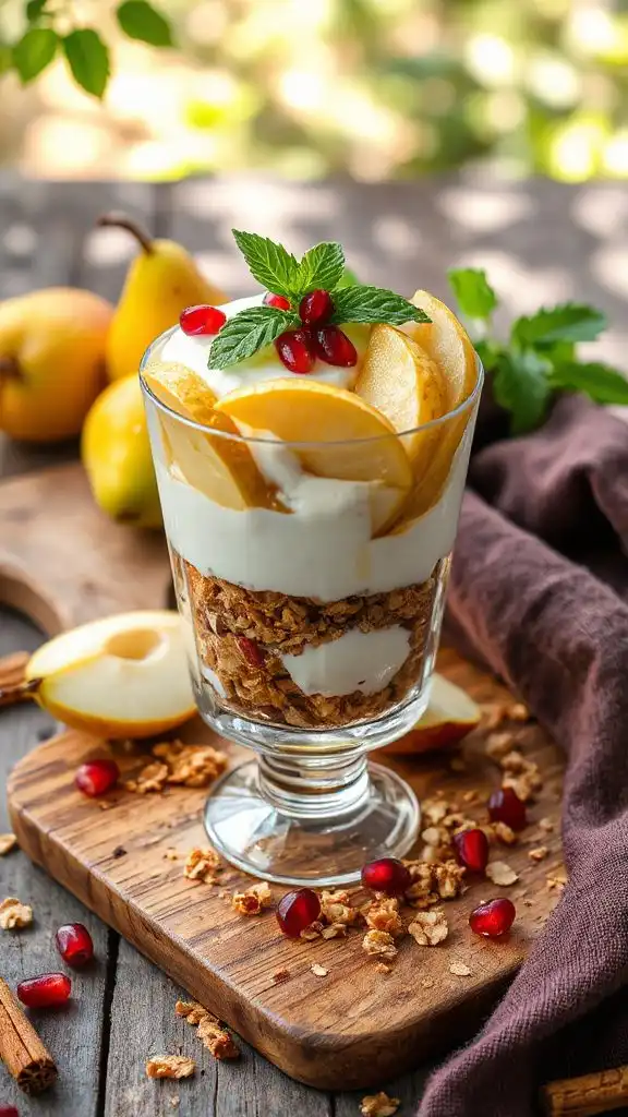 pear yogurt granola parfait