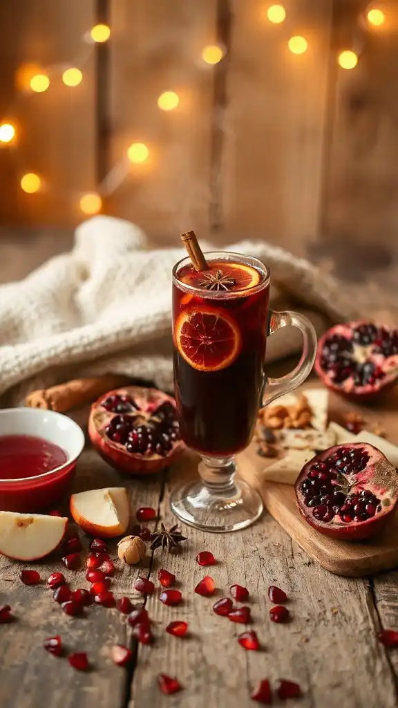 pomegranate infused festive drink