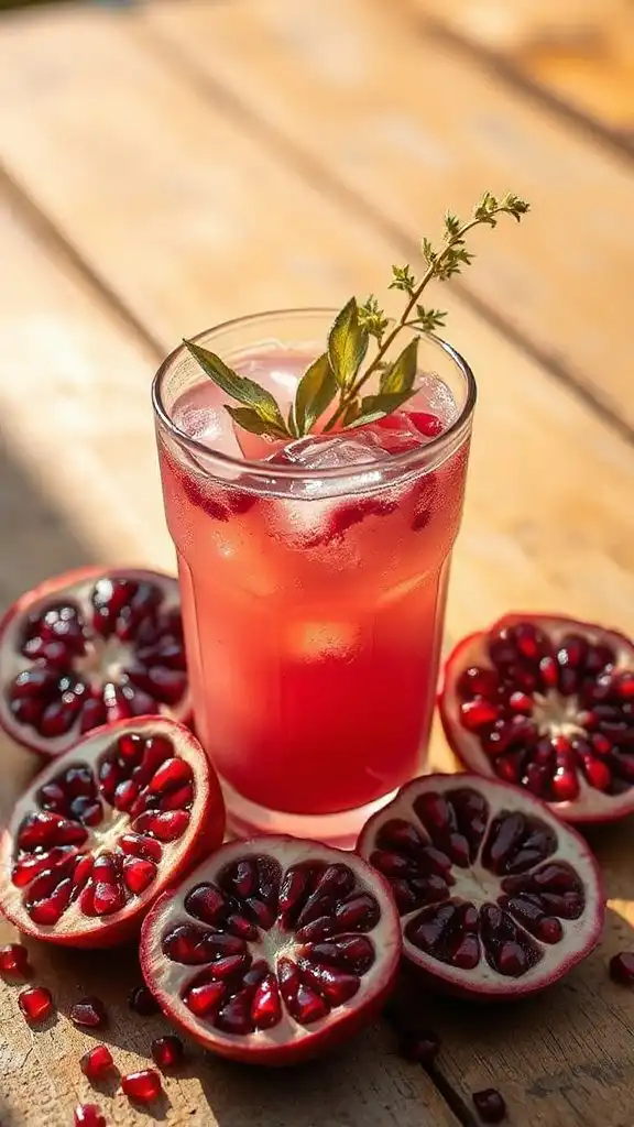 pomegranate lemon balm drink
