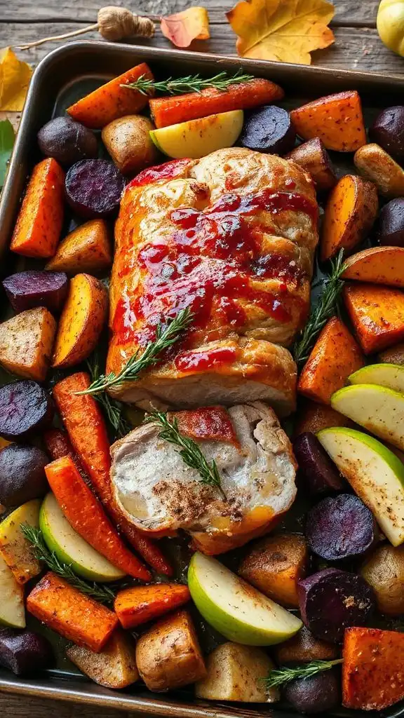 pork and vegetable sheet pan