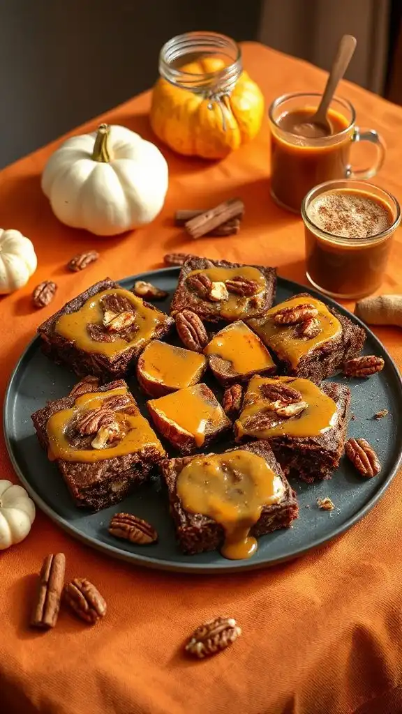 pumpkin caramel chocolate brownies