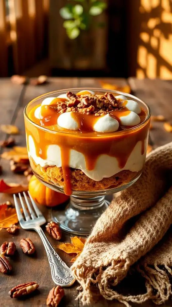 pumpkin caramel layered dessert
