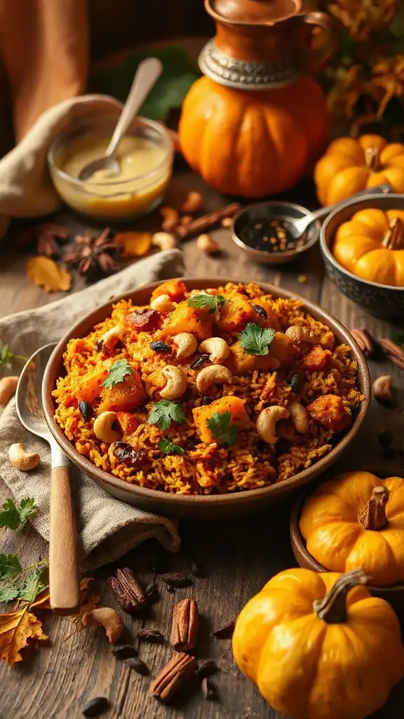 pumpkin cashew biryani recipe