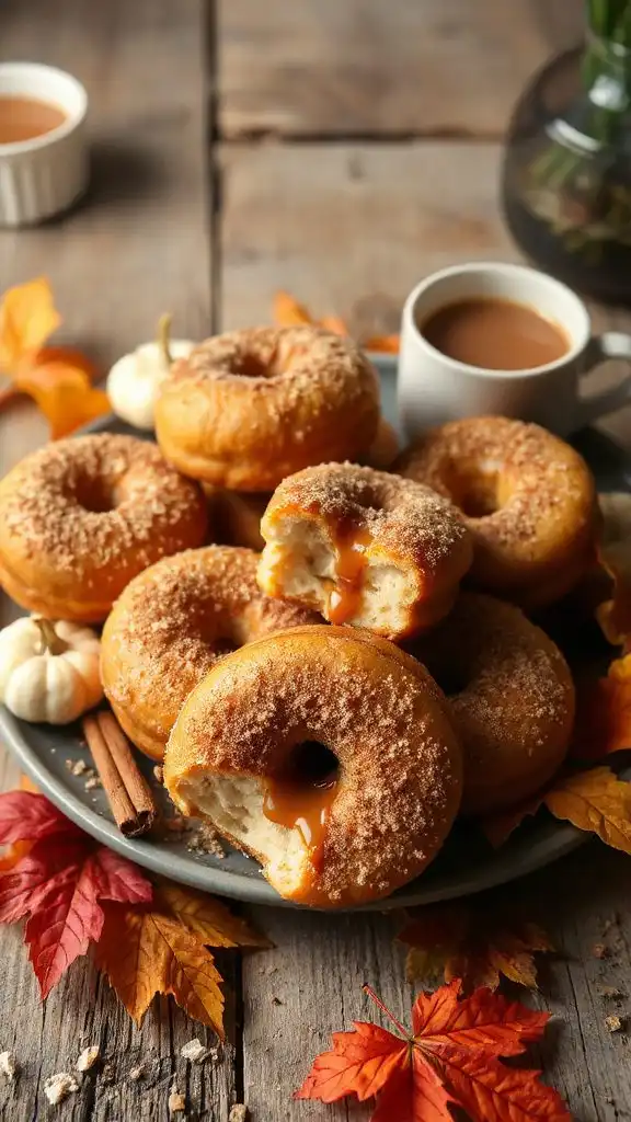 pumpkin cheesecake filled donuts