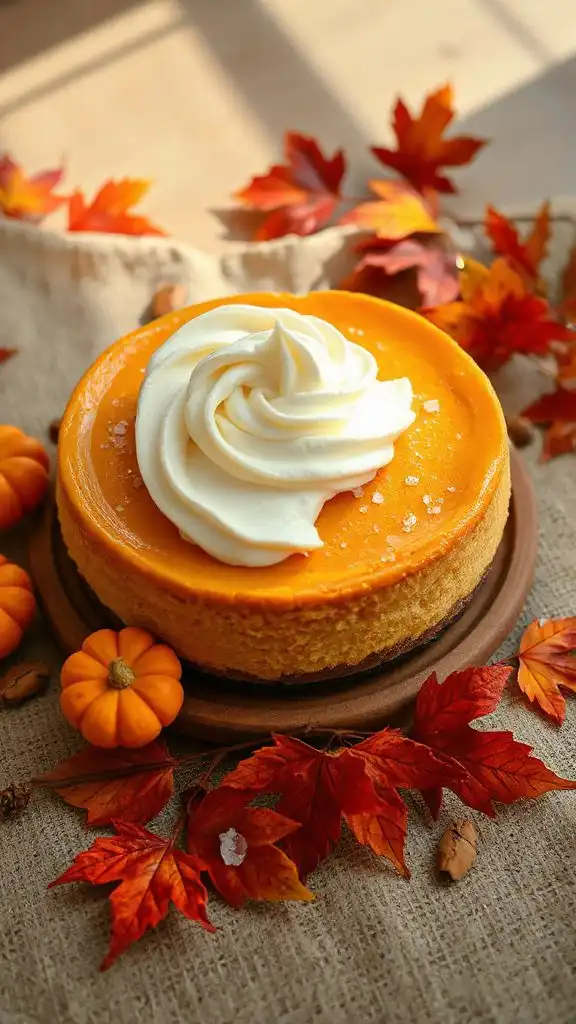 pumpkin cheesecake with maple cream