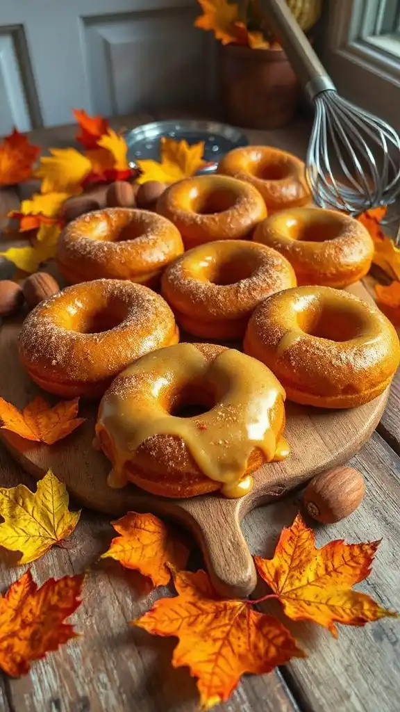 pumpkin donuts with nutmeg