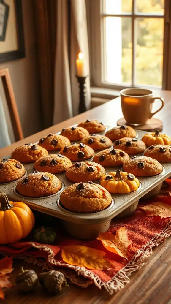 pumpkin muffins with chocolate chips