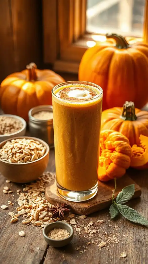 pumpkin oatmeal breakfast smoothie