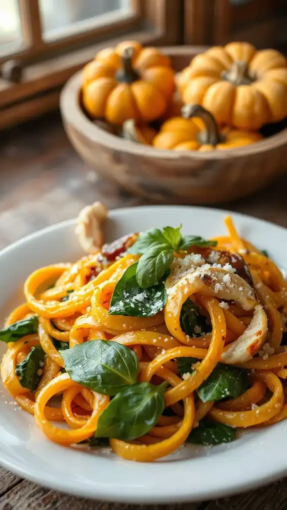 pumpkin pasta with spinach