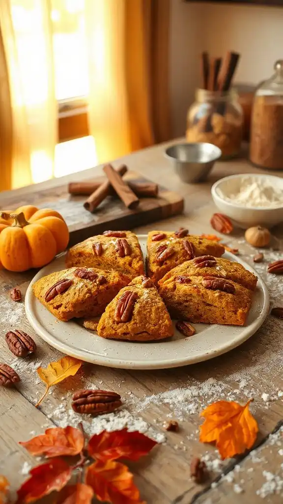 pumpkin scones with pecans
