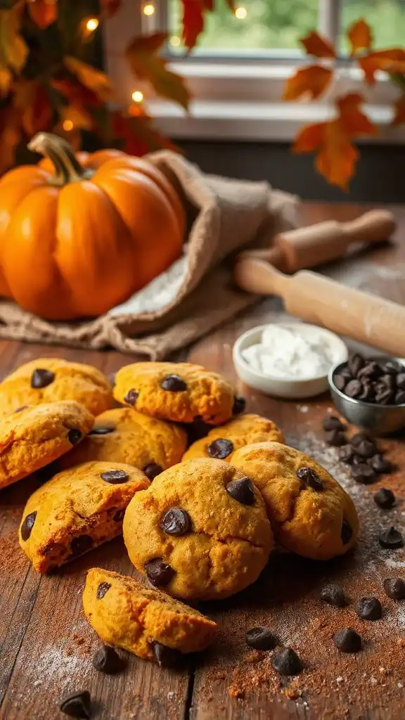 pumpkin spice chocolate scones