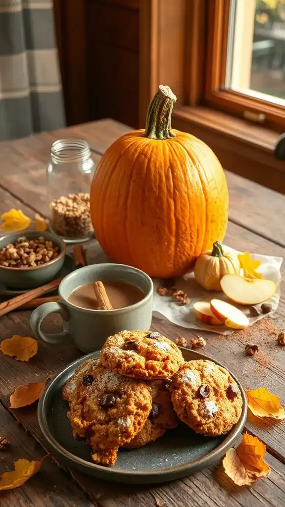 pumpkin spice oatmeal cookies