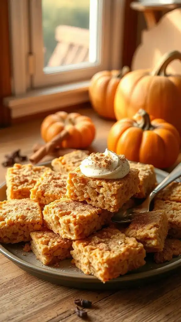 pumpkin spice rice krispie treats