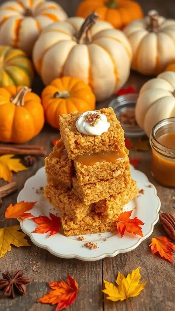pumpkin spice rice krispie treats