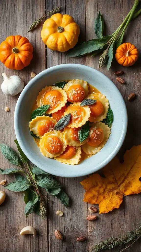 pumpkin spinach ravioli delight