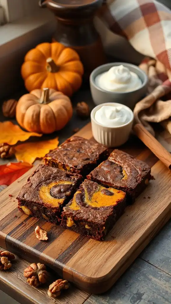 pumpkin walnut chocolate brownies