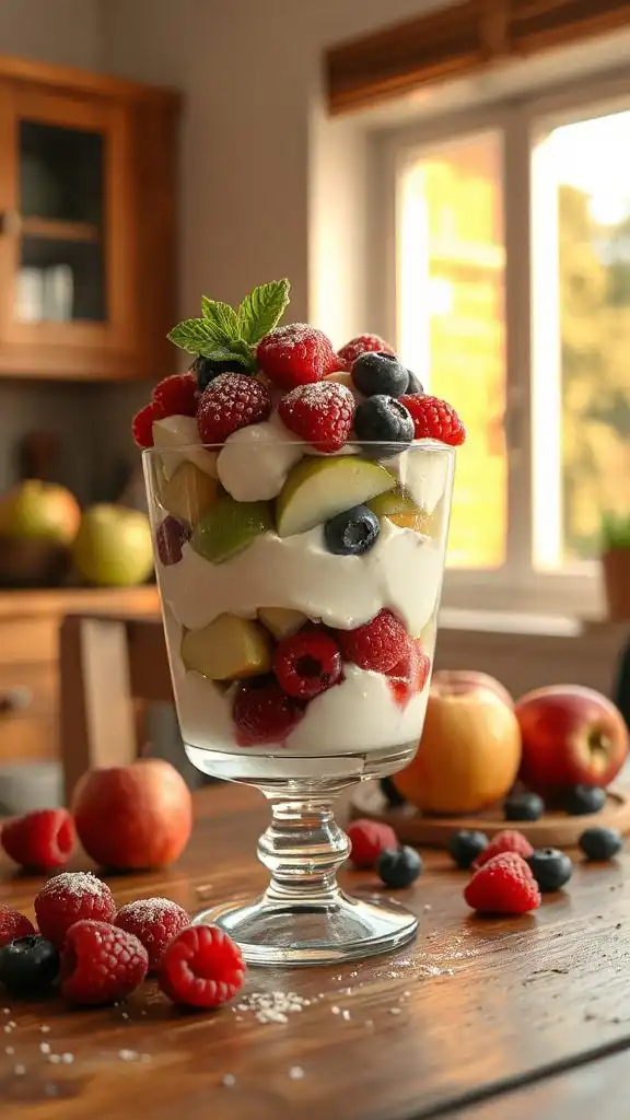 refreshing yogurt fruit parfait