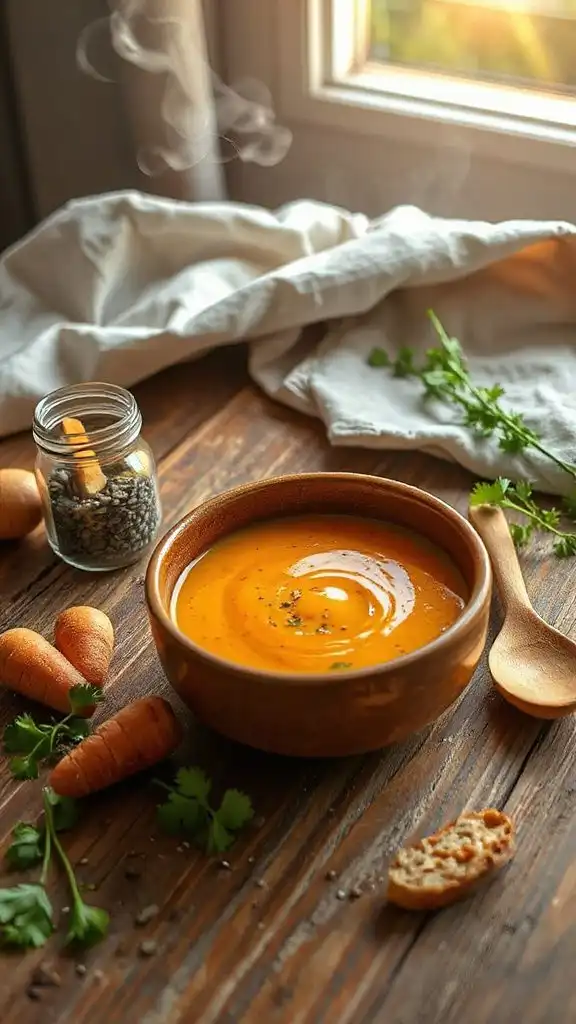 revitalizing carrot coriander soup