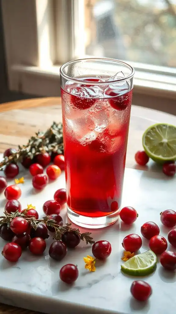 revitalizing cranberry tequila spritzer