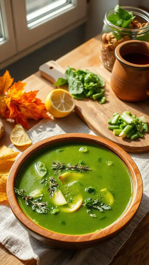 revitalizing green vegetable broth