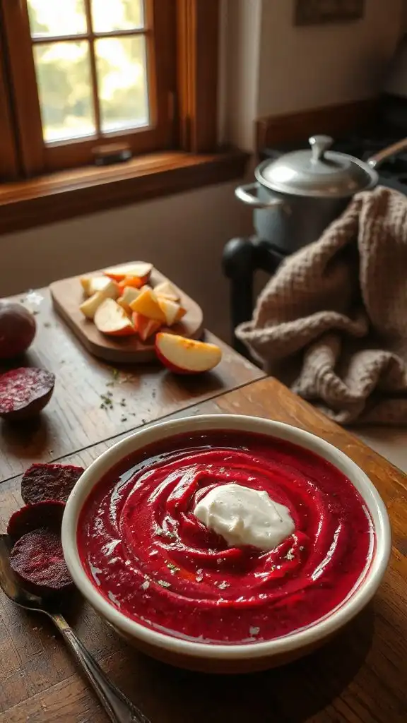 roasted beet and apple soup