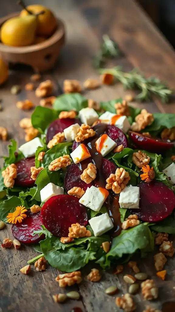 roasted beet and feta salad