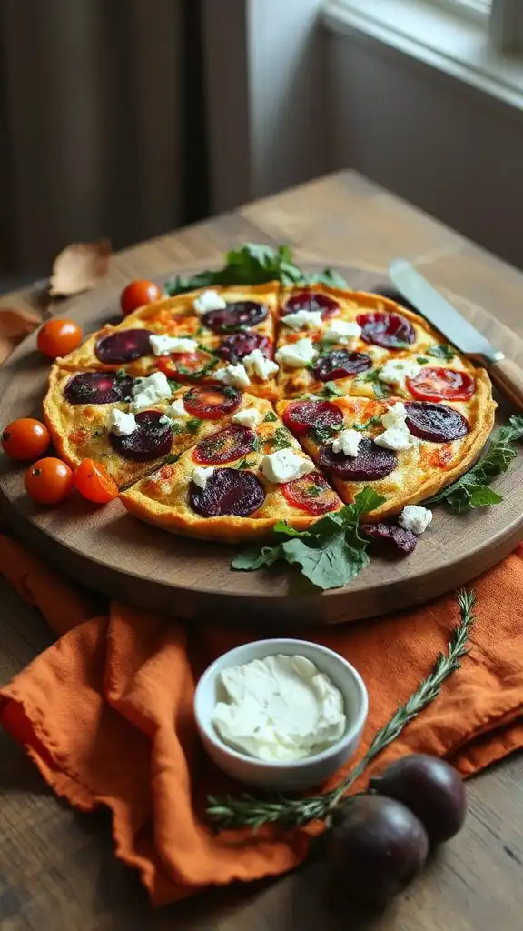 roasted beet feta frittata