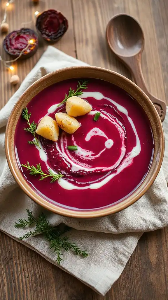 roasted beet gnocchi soup