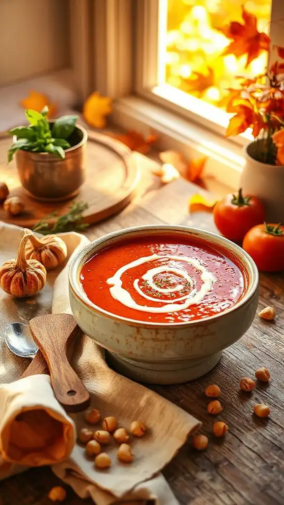 roasted garlic chickpea tomato soup
