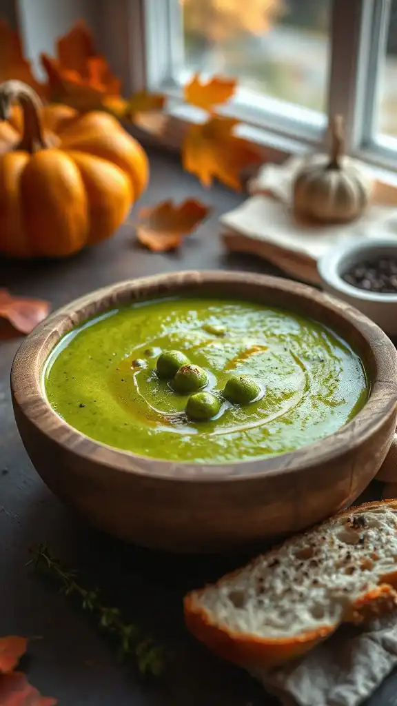 roasted garlic pea soup
