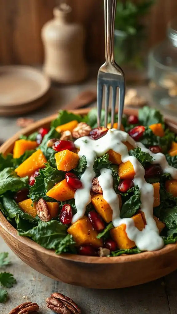 roasted pumpkin kale salad