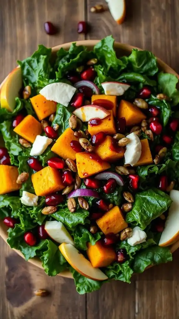 roasted squash and kale salad
