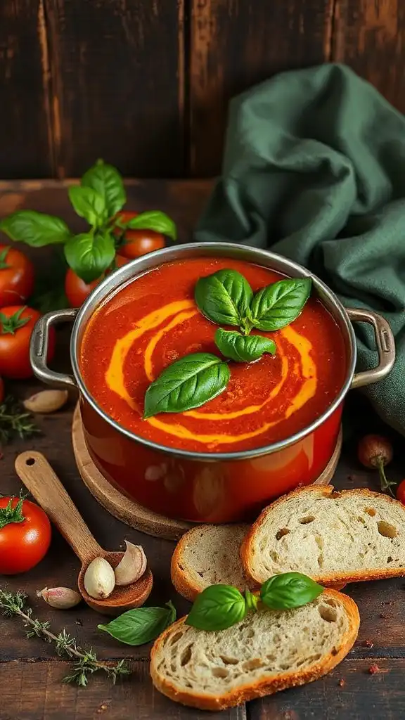 roasted tomato basil bisque