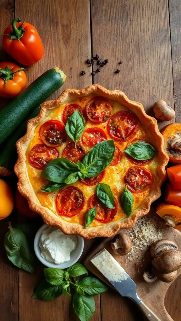 roasted tomato basil quiche