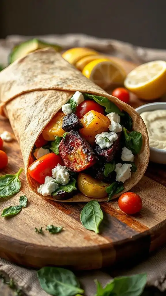 roasted veggie goat cheese wrap roasted veggie goat cheese wrap