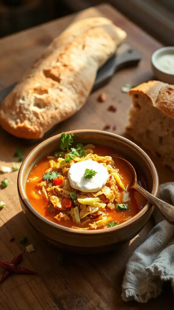 robust spicy cabbage soup