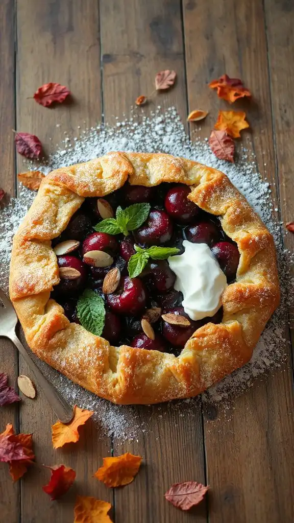rustic cherry almond dessert