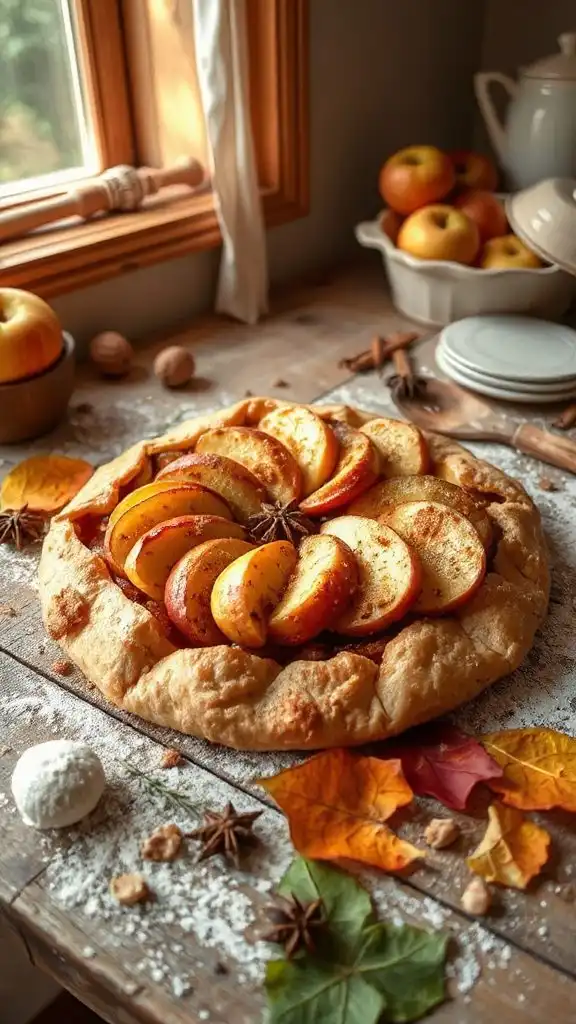 rustic flaky spiced apple galette