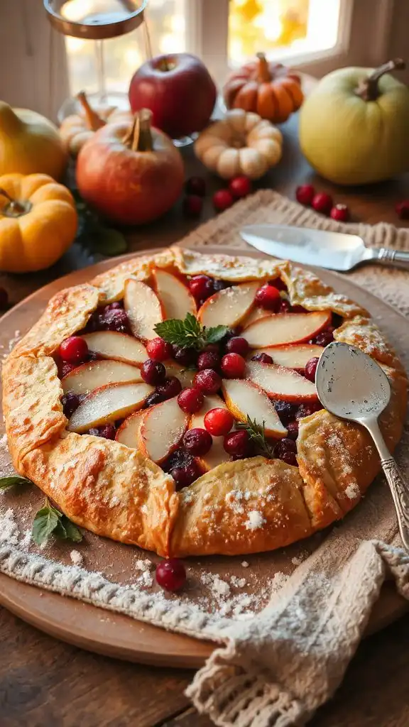 rustic pear cranberry galette