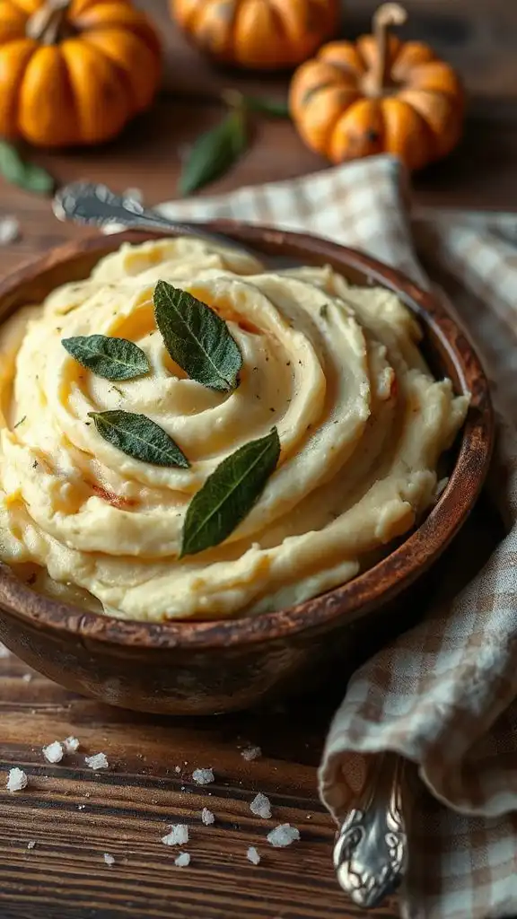 sage flavored creamy mashed potatoes