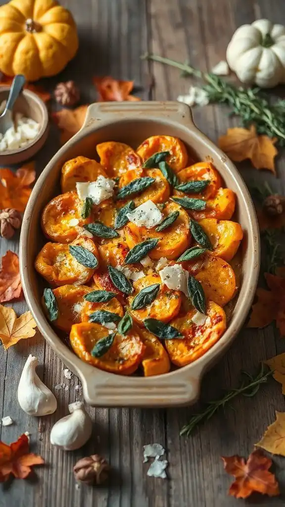sage garlic butternut squash gratin