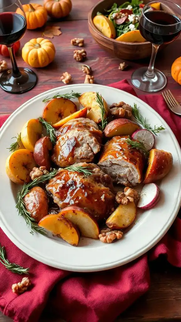 savory apple brandy glazed cutlets