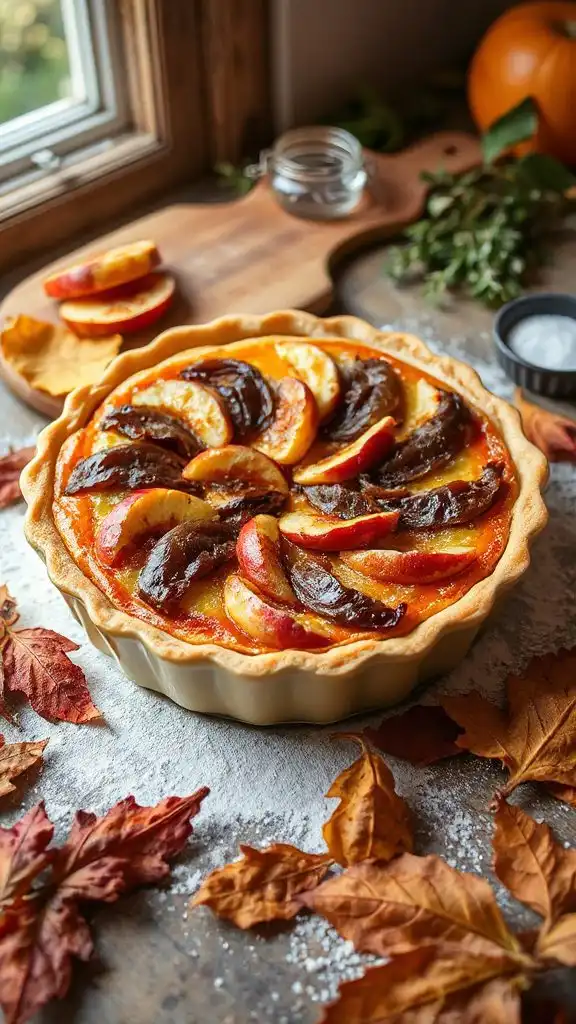 savory apple onion quiche