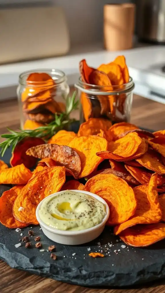 savory baked sweet potato chips