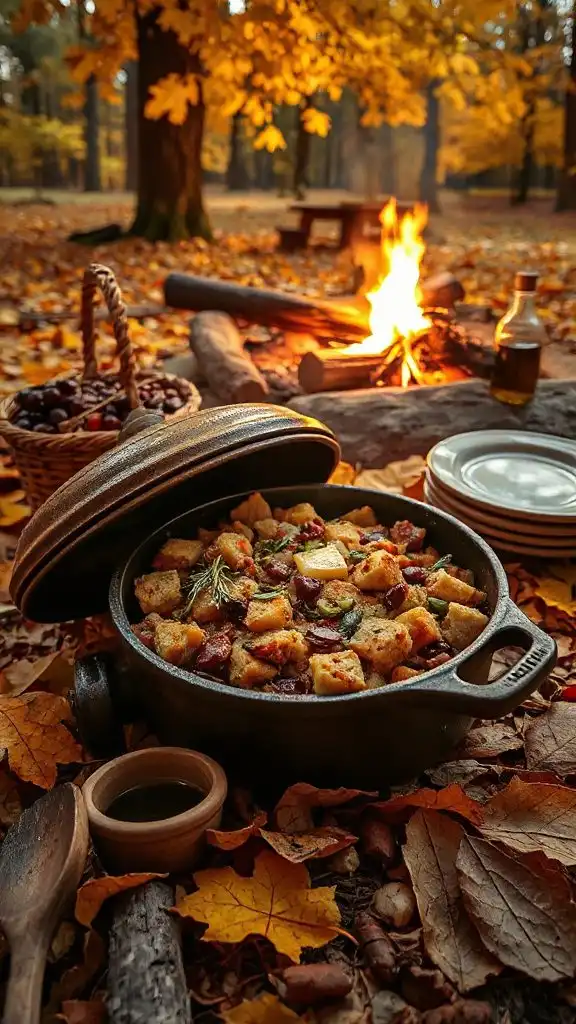 savory campfire dutch oven stuffing
