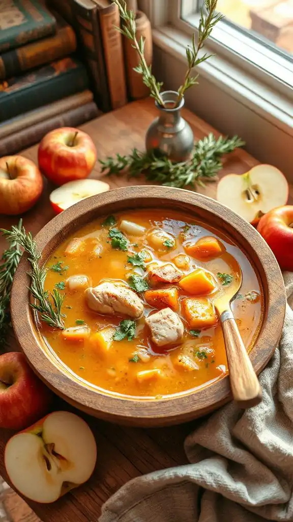 savory chicken apple soup