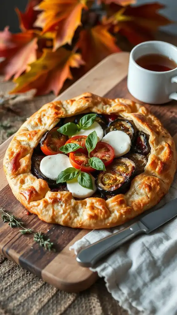 savory eggplant mozzarella galette