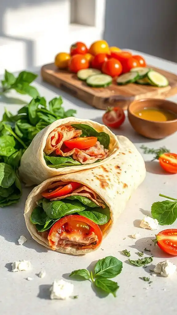 savory ham spinach wrap