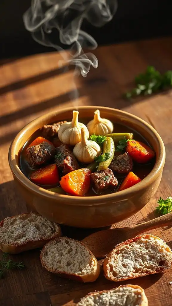 savory hearty garlic stew
