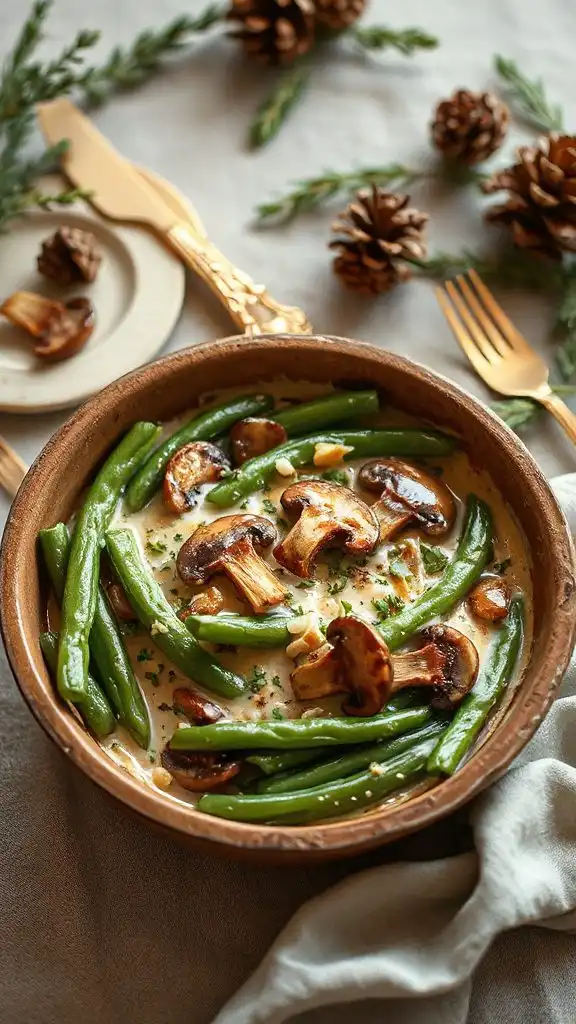 savory mushroom green bean casserole